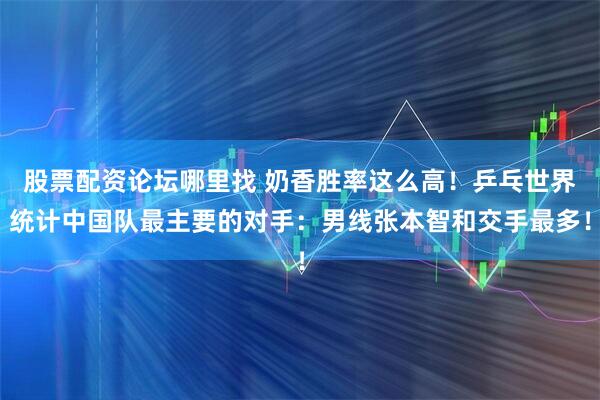 股票配资论坛哪里找 奶香胜率这么高！乒乓世界统计中国队最主要的对手：男线张本智和交手最多！