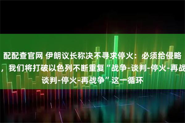配配查官网 伊朗议长称决不寻求停火：必须给侵略者以迎头痛击，我们将打破以色列不断重复“战争-谈判-停火-再战争”这一循环